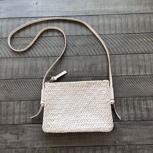 Madewell Knotted Braided Leather Crossbody Bag Purse Ivory